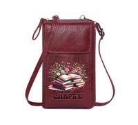 GEEADNB Womens Travel Bags Personalized Crossbody Wallets Just one more chapter Colorful books Flowers and butterflies Holiday Customized Gift