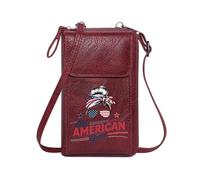 GEEADNB Womens Travel Bags Phone Bags for Women American flag motifs All-American Girl American patriotism Long Purse for Gift Present
