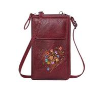 GEEADNB Womens Travel Bags Women Leather Crossbody Purse Colorful arrangement Heart-shaped flowers I see the 2 wishes Holiday Customized Gift Leather Purse for Lover