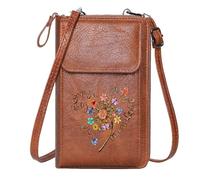 GEEADNB Womens Travel Bags Women Leather Crossbody Purse Colorful arrangement Heart-shaped flowers I see the 2 wishes Holiday Customized Gift Leather Purse for Lover