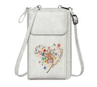 GEEADNB Womens Travel Bags Women Leather Crossbody Purse Colorful arrangement Heart-shaped flowers I see the 2 wishes Holiday Customized Gift Leather Purse for Lover