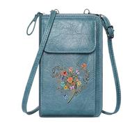 GEEADNB Womens Travel Bags Women Leather Crossbody Purse Colorful arrangement Heart-shaped flowers I see the 2 wishes Holiday Customized Gift Leather Purse for Lover