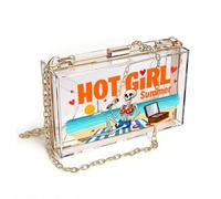 GEEADNB Womens Travel Bags Women's Clutch Purse Skeleton, Summer, HOT GIRL, PU Leather Phone Bags Classic Outfit