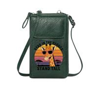 GEEADNB Womens Travel Bags Zip Around Credit Card Bags Giraffe with Sunglasses Colorful Striped Sunset Retro Savannah Silhouette Perfect for Teacher's Day Perfect for Outfits