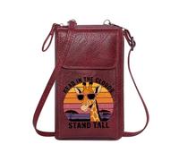 GEEADNB Womens Travel Bags Zip Around Credit Card Bags Giraffe with Sunglasses Colorful Striped Sunset Retro Savannah Silhouette Perfect for Teacher's Day Perfect for Outfits