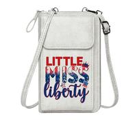 GEEADNB Womens Travel Bags Zipper Womens Wallet Patriotic Design Pageant Theme American Flag Elements Long Purse for Gift Christmas Holiday Present