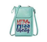 GEEADNB Womens Travel Bags Zipper Womens Wallet Patriotic Design Pageant Theme American Flag Elements Long Purse for Gift Christmas Holiday Present