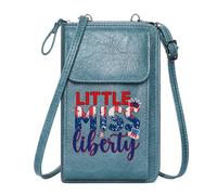 GEEADNB Womens Travel Bags Zipper Womens Wallet Patriotic Design Pageant Theme American Flag Elements Long Purse for Gift Christmas Holiday Present