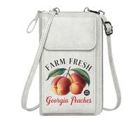 GEEADNB Zip Around Credit Card Bags Card Wallets Purse Hand Picked Farm Fresh Georgia Peaches for Everyday Use or Gift Idea Long Purse for Gift