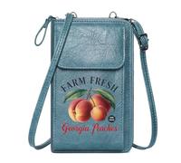 GEEADNB Zip Around Credit Card Bags Card Wallets Purse Hand Picked Farm Fresh Georgia Peaches for Everyday Use or Gift Idea Long Purse for Gift