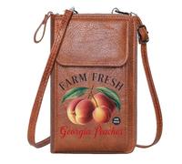 GEEADNB Zip Around Credit Card Bags Card Wallets Purse Hand Picked Farm Fresh Georgia Peaches for Everyday Use or Gift Idea Long Purse for Gift