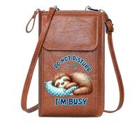 GEEADNB Zip Around Credit Card Bags Credit Card Slots Relaxation Do Not Disturb Sloth Perfect for Printed Present