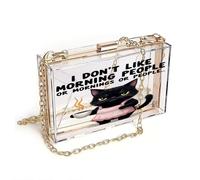 GEEADNB Zip Around Credit Card Bags Crossbody Bags for Women Cartoonish Humor Black Cat Steaming Coffee Suitable for Daily Gifting Classic Outfit