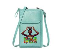 GEEADNB Zip Around Credit Card Bags Lightweight Women's Shoulder Bag BLACK QUEEN Leopard Print Crown Suitable for Daily Gifting Season Gifts