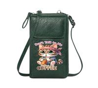 GEEADNB Zip Around Credit Card Bags Phone Bags for Women Cartoon Cat Don't Talk to Me Iced Coffee Printed Gift Perfect for Teacher's Day