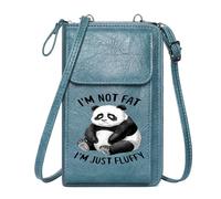 GEEADNB Zip Around Credit Card Bags PU Leather Phone Purse Panda Cartoonish style Sad expression Leather Purse for Lover Perfect for Outfits