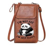 GEEADNB Zip Around Credit Card Bags PU Leather Phone Purse Panda Cartoonish style Sad expression Leather Purse for Lover Perfect for Outfits