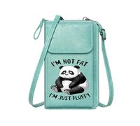GEEADNB Zip Around Credit Card Bags PU Leather Phone Purse Panda Cartoonish style Sad expression Leather Purse for Lover Perfect for Outfits