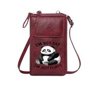 GEEADNB Zip Around Credit Card Bags PU Leather Phone Purse Panda Cartoonish style Sad expression Leather Purse for Lover Perfect for Outfits
