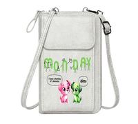 GEEADNB Zip Around Credit Card Bags RFID Blocking Zipper Phone Wallet MONDAY whimsical style cartoon puppies Personalized Gifts for Girlfriend Friends
