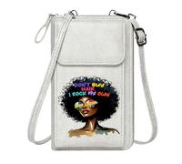 GEEADNB Zip Around Credit Card Bags Small Shoulder Bag Afro hairstyle Afro-Latina identity Natural hair pride Season Gifts Adjustable Strap