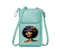 GEEADNB Zip Around Credit Card Bags Small Shoulder Bag Afro hairstyle Afro-Latina identity Natural hair pride Season Gifts Adjustable Strap