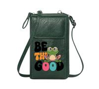 GEEADNB Zip Around Credit Card Bags Women ID Credit Card Case Cartoon Frog Black Background Round Glasses Perfect for Teacher's Day Elegant Gift for Mother's Day