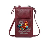 GEEADNB Zip Around Credit Card Bags Women's Clutch Purse Colorful Rooster She's Beauty Lively Character Perfect for Printed Present Suitable for Daily Gifting