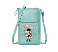 GEEADNB Zip Around Credit Card Bags Womens Travel Bags Bold Contrast Design Nutcracker Soldier Playful Cartoonish Style Elegant Gift for Mother's Day for Everyday Use or Gift Idea