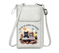 GEEADNB Zip Around Credit Card Bags Zipper Womens Wallet Kittens with Glasses Study Buddies Study Environment Holiday Customized Gift Graduation Student