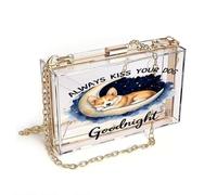 GEEADNB Zipper Womens Wallet Bags with Card Slots Corgi Goodnight Crescent Moon PU Leather Phone Bags Perfect for Teacher's Day