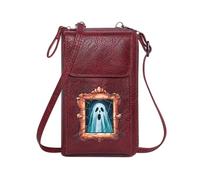 GEEADNB Zipper Womens Wallet Bags with Card Slots Halloween Pumpkin Ghost Bat Haunted Cemetery Witch Skeleton Leather Purse for Lover Elegant Gift for Mother's Day