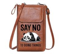 GEEADNB Zipper Womens Wallet Cell Phone Purse with Zipper Resistance Sad/Tired Cartoon Panda for Everyday Use or Gift Idea Season Gifts