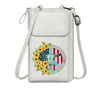 GEEADNB Zipper Womens Wallet Customized Small Bags Bull Skull Sunflowers American Flag Peace Symbol Suitable for Everyday Use Long Purse for Gift