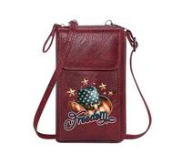 GEEADNB Zipper Womens Wallet Lightweight Women's Shoulder Bag Cowboy Hat Freedom Patriotism Long Purse for Gift Printed Gift