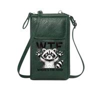 GEEADNB Zipper Womens Wallet Lightweight Women's Shoulder Bag Humorous Confusion Cartoon Raccoon WTF Acronym Romantic Gifts for Wife Girlfriend Travel Rfid Safe