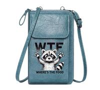 GEEADNB Zipper Womens Wallet Lightweight Women's Shoulder Bag Humorous Confusion Cartoon Raccoon WTF Acronym Romantic Gifts for Wife Girlfriend Travel Rfid Safe
