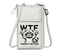 GEEADNB Zipper Womens Wallet Lightweight Women's Shoulder Bag Humorous Confusion Cartoon Raccoon WTF Acronym Romantic Gifts for Wife Girlfriend Travel Rfid Safe