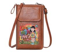 GEEADNB Zipper Womens Wallet Lightweight Women's Shoulder Bag Live Laugh Love Vibrant rainbow Cheerful girl Season Gifts Romantic Gifts for Wife Girlfriend