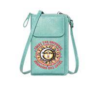 GEEADNB Zipper Womens Wallet Personalized Small Bags with Pocket TRUST THE UNIVERSE Celestial Symbols Psychedelic Art Leather Purse for Lover Classic Outfit