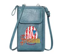GEEADNB Zipper Womens Wallet Small Crossbody Bags Freedom Fireworks American flag Suitable for Daily Gifting Leather Purse for Lover