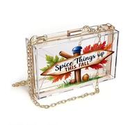 GEEADNB Zipper Womens Wallet Women’s RFID Clutch Purse Autumn Leaves Fall Wooden Signpost Travel Rfid Safe
