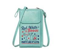 GEEADNB Zipper Womens Wallet Women’s RFID Clutch Purse Cocktails Patriotic Independence Day Celebration Suitable for Everyday Use Holiday Customized Gift