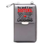 GEEADNB Zipper Womens Wallet Womens Travel Bags Sisters Family Bond Secrets PU Leather Phone Bags Personalized Gifts for Girlfriend Friends