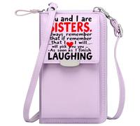 GEEADNB Zipper Womens Wallet Womens Travel Bags Sisters Family Bond Secrets PU Leather Phone Bags Personalized Gifts for Girlfriend Friends