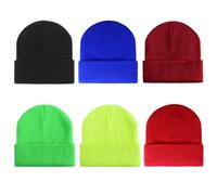 Geebuzz 6 Pack Beanie Cap for Kids, Children's Girls Boys Colorful Warmer Stretchy Knitted Beanie Hat Unisex 1-10 Years Skull Beanie Hat Caps for Winter Autumn (6pack-Multicolor-4)