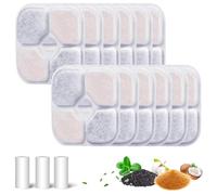 Geebymol 12-Pack Cat Water Fountain Filters - Compatible with Catit PIXI, Triple Filtration System with Activated Carbon, Includes 3 Pump Tubes, Pet Fountain Replacement Filter