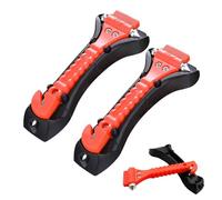Geebymol 2 Pack Car Emergency Escape Window Break Hammer Safety Seat Belt Cutter Tool, Car Safety Hammer with Sharp Seat Belt Cutter, Double-Ended Escape Life-Saving Hammer Tool