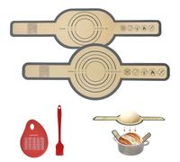 Geebymol 2PCS Silicone Bread Sling Oval and Round for Dutch Oven, Reusable Bread Baking Mat with Long Handle for Transferring Sourdough, Baking Sling with Dough Scraper&Silicone Brush for Bread Baking