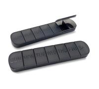 Geebymol 2Pcs Weekly Pill Organiser 7 Day, Large Pill Box 1 Time a Day, Travel Friendly Daily Pill Containers to Hold Medicine Vitamins Fish Oil Supplements (Black)